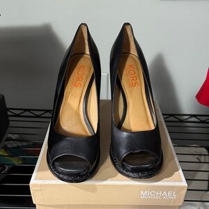 Michael Kors Classic Black Peep Toe Heels